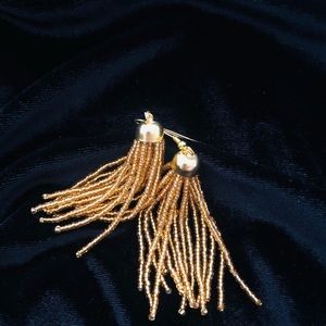 Beaded tassel earrings (golden)